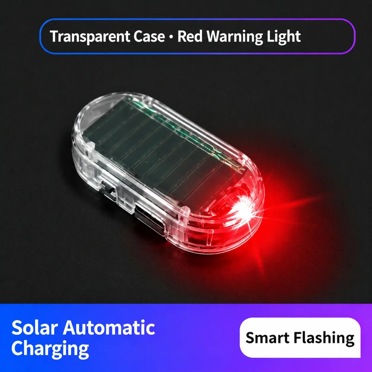 Solar Powered Fake Car Alarm Light – Auto Sensor LED Flashing Security Lamp, No Wiring DIY Anti-Theft Dummy Light
