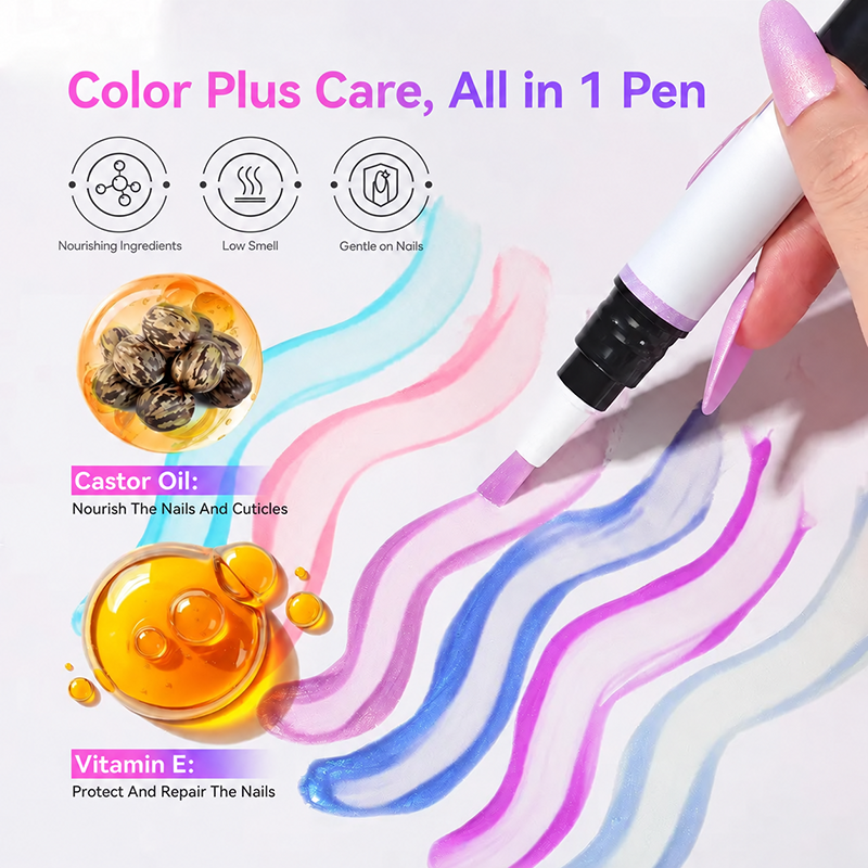 💅 6PCS One-Step Gel Nail Art Pen Set – Salon Beauty at Home