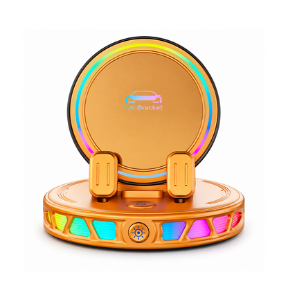 360° Rotating Wireless Charging Car Phone Mount RGB Light Ultra-Stable Suction Auto-Lock for iPhone & Android