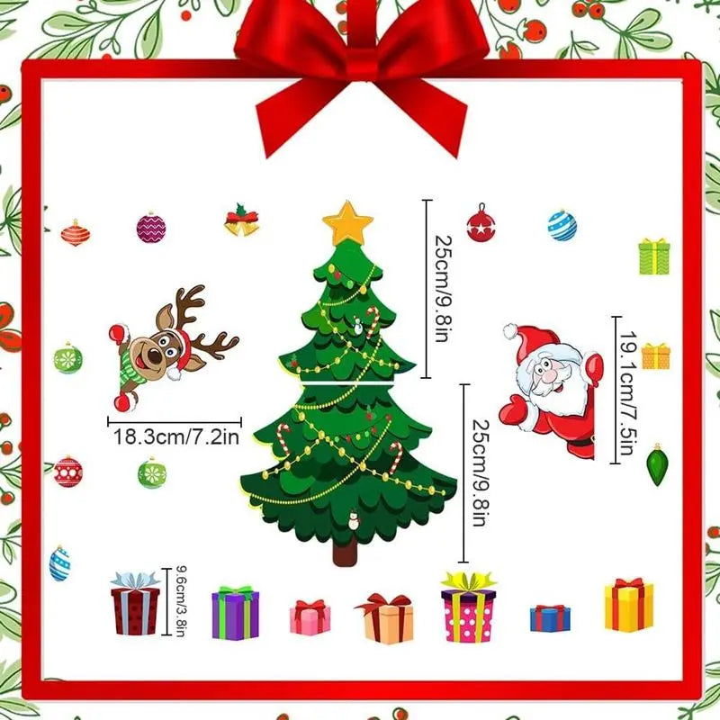 Christmas Refrigerator Magnets Tree Santa Reindeer Snowman for Fridge Kitchen Metal Door Decor