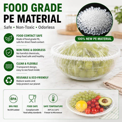 40% OFF Plastic Wrap Alternative for Food Storage Elastic Kitchen Bowl & Plate Lids Disposable Stretch Food Covers