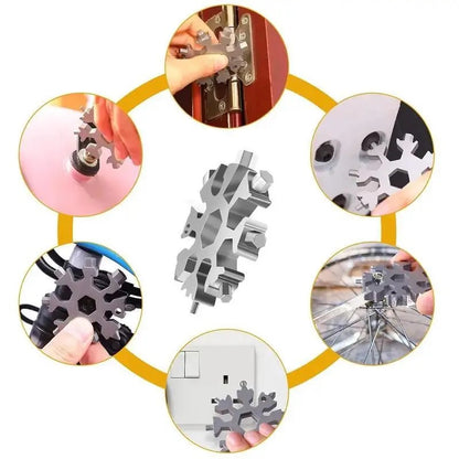 Viral 18‑in‑1 Snowflake Multi‑tool Stainless Steel Portable Wrench ❄️