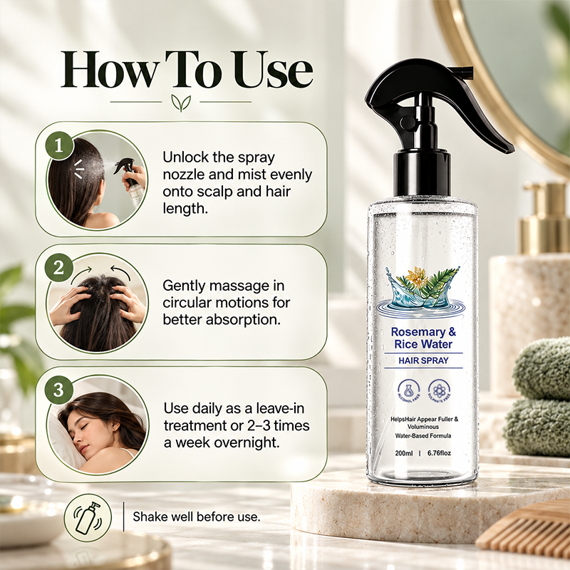 Rosemary & Rice Water Hair Mist Soft & Smooth Non-Greasy Fast Absorbing