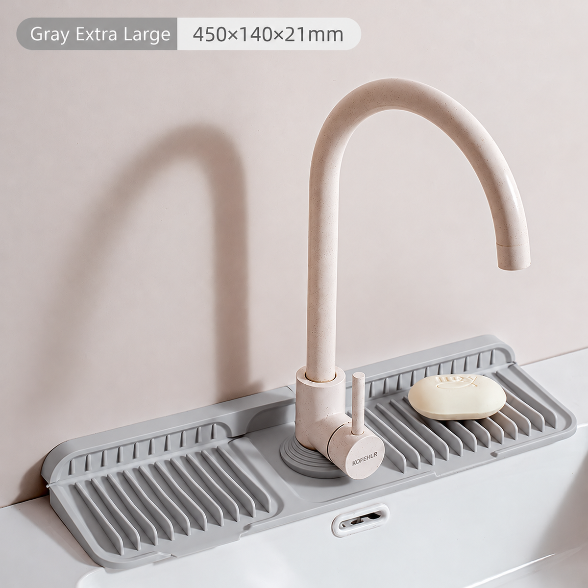 Tap Mat for Kitchen Sink, Splash Guard, Silicone Drying Mat, Quick Drying Stone Sink Tray ✨