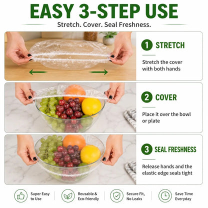 40% OFF Plastic Wrap Alternative for Food Storage Elastic Kitchen Bowl & Plate Lids Disposable Stretch Food Covers