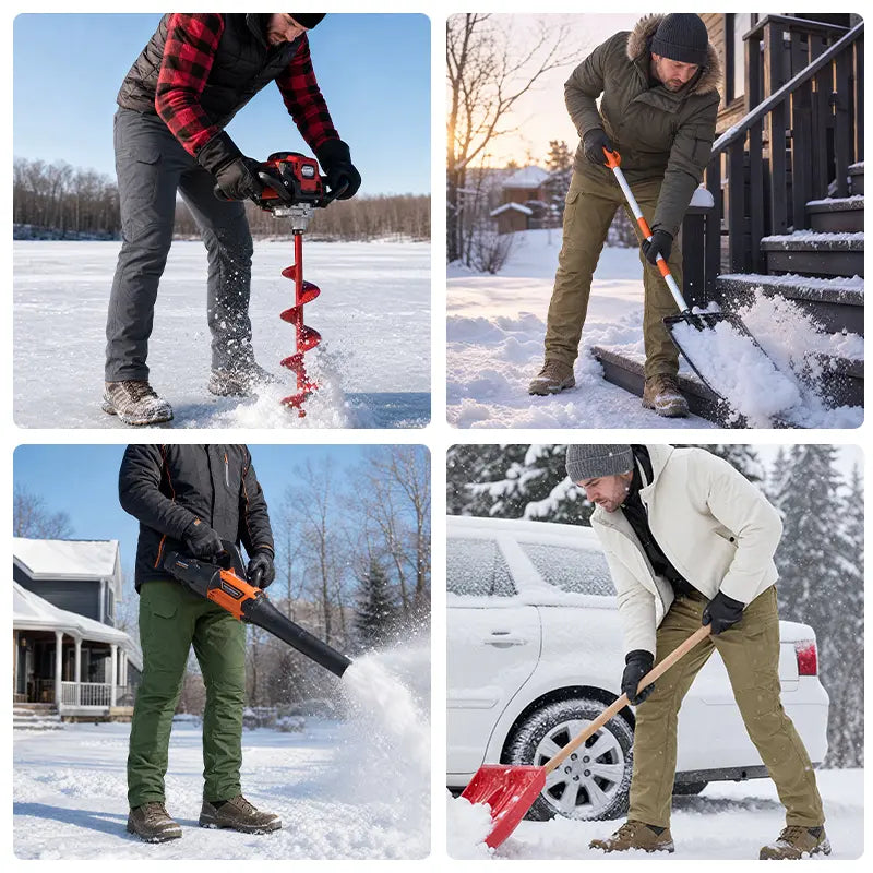 Men's Fleece Lined Tactical Cargo Pants Windproof Warm Multi Pockets