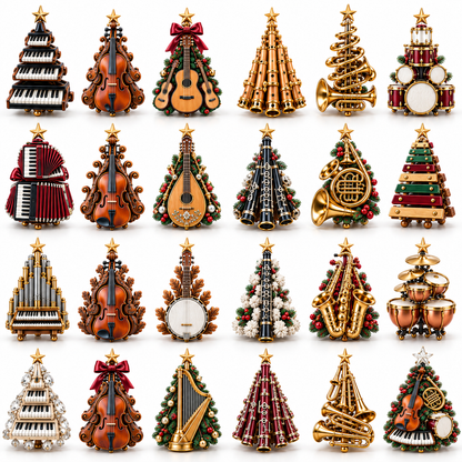 Christmas Music Lovers Advent Calendar 24 Unique Musical Instrument Miniatures Gift