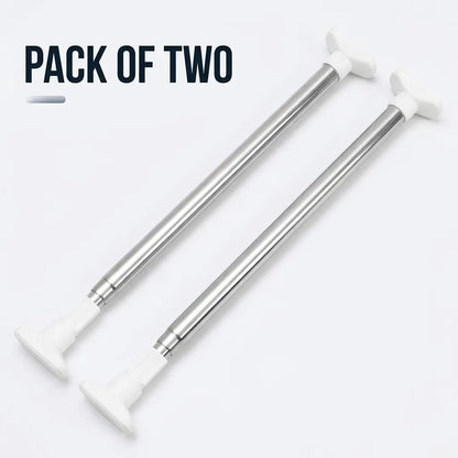 Adjustable No Drill Tension Curtain Rod Telescoping Spring Pole For Bathroom Closet & Window