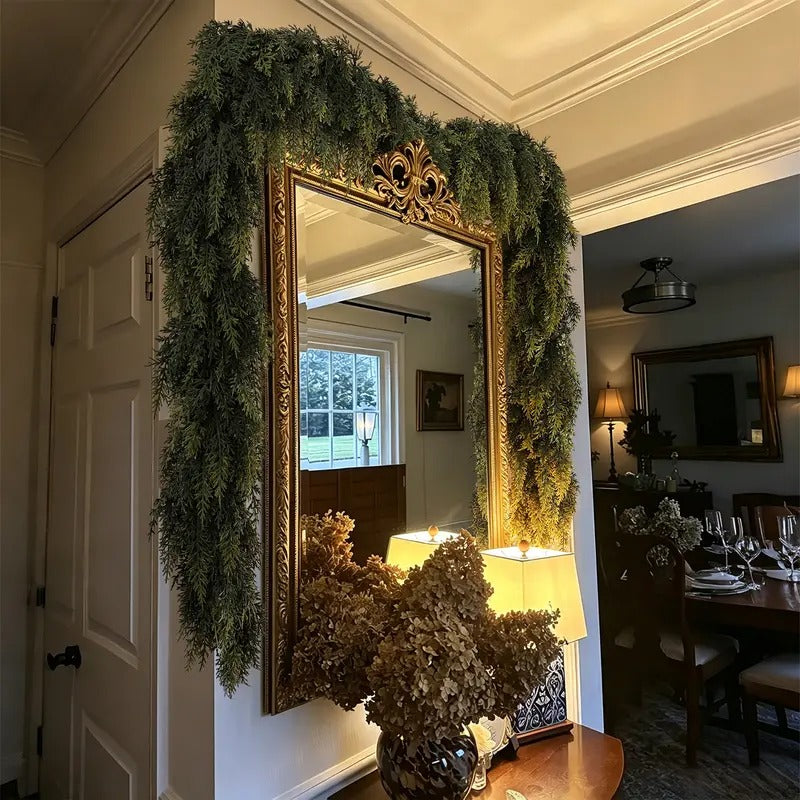 Christmas 6 FT PE Cedar Norfolk Garland Cypress Branches Home Decor