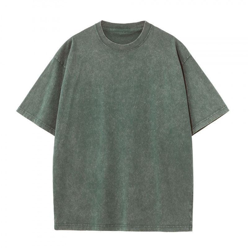 Back to School Distressed Cotton Couple Tees – Breathable Oversized Short Sleeve Tops