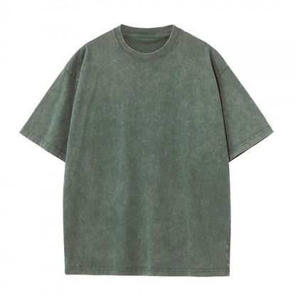 Back to School Distressed Cotton Couple Tees – Breathable Oversized Short Sleeve Tops