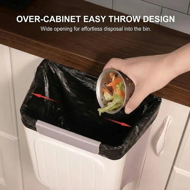 Hanging Cabinet Door Trash Can – Space-Saving Waste Bin for Kitchen