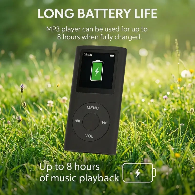 Compact Multi Function MP3 Player Portable LCD Screen No Memory Headphone Jack Offline Playback