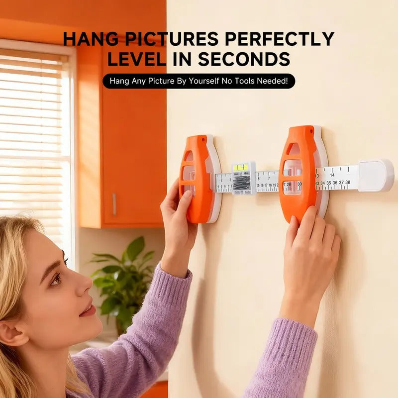 Multifunctional Picture Hanger Tool with Level & Ruler Frame Alignment Kit