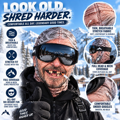 🎿 Realistic Face Balaclava – Funny Ski & Snowboard Mask for Cold Weather Adventures