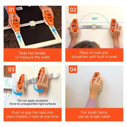 Multifunctional Picture Hanger Tool with Level & Ruler Frame Alignment Kit