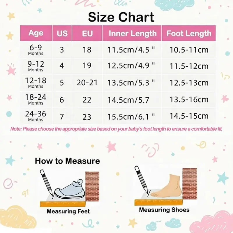 Baby Sock Cotton Shoes 6 to 24 Months Prewalker Non Slip Infant Slippers Memory Foam Breathable