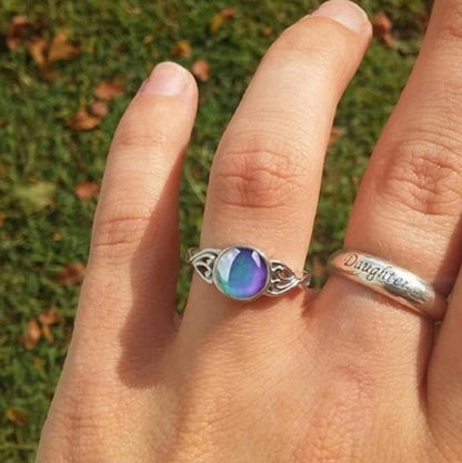 Sweet Style Color Changing Mood Stone Ring Creative Fashion Jewelry