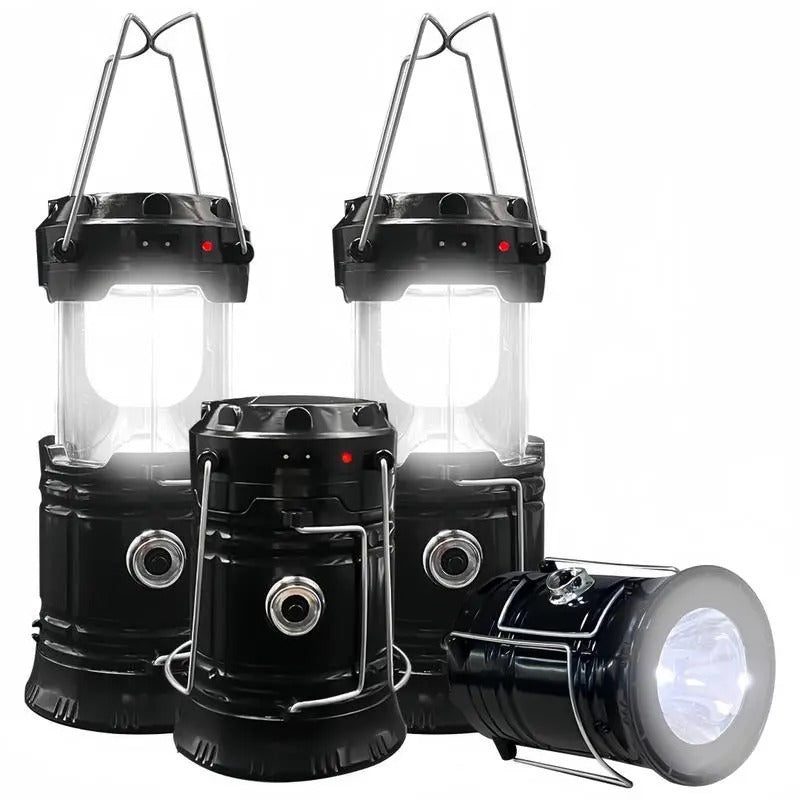 Foldable Waterproof Solar LED Emergency Lantern With Flashlight For Outages And Hiking