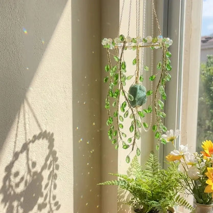 Crystal Rainbow Suncatcher Beaded Artificial Crystal Window Hanging Colorful Home Decor