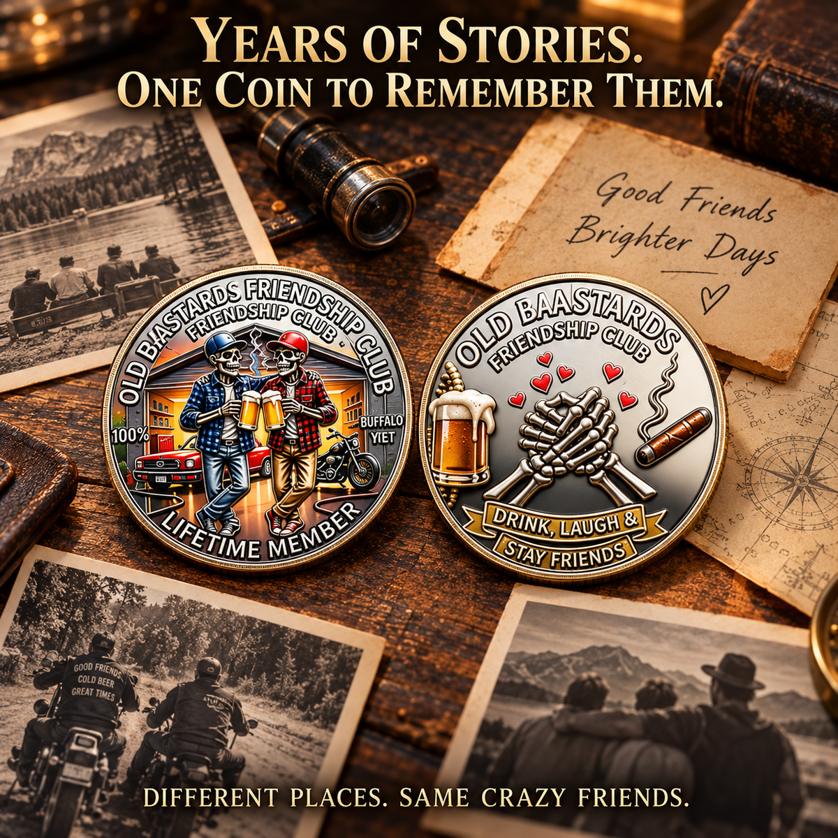 Old Bastards Friendship Club 2026 Double Sided Commemorative Medal Gift