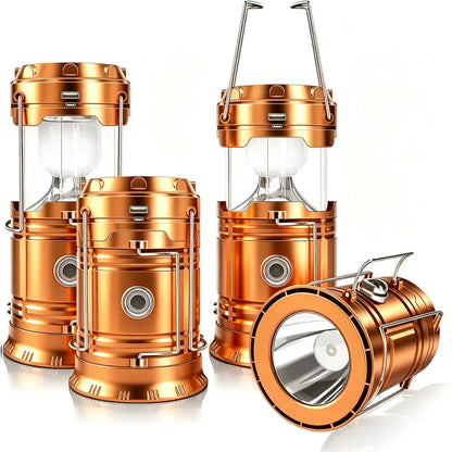 Foldable Waterproof Solar LED Emergency Lantern With Flashlight For Outages And Hiking