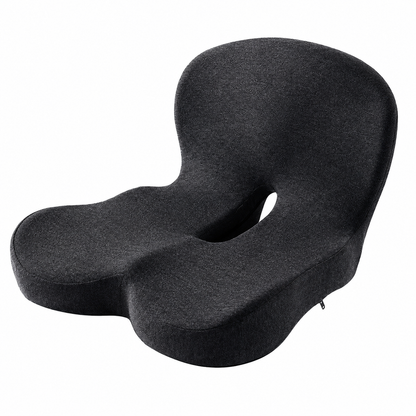 Ergonomic Memory Foam Seat Cushion with Contoured Lumbar Support & Pressure Relief