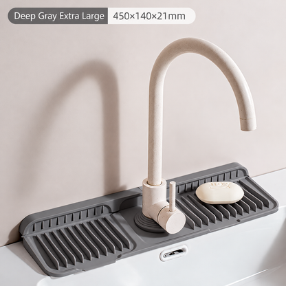 Tap Mat for Kitchen Sink, Splash Guard, Silicone Drying Mat, Quick Drying Stone Sink Tray ✨
