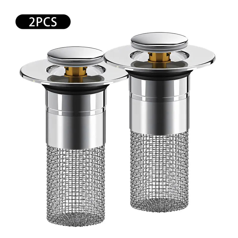 Sink Drain Filter Stainless Steel Removable Basket Pop Up Drain Plug