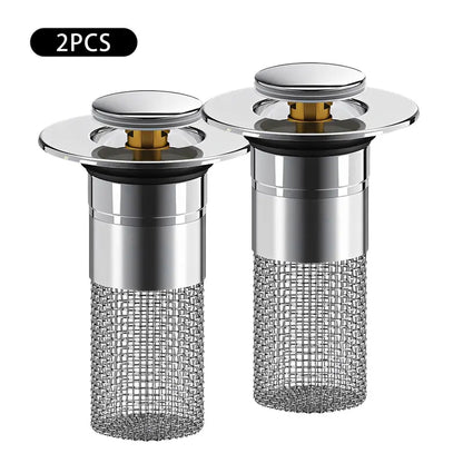 Sink Drain Filter Stainless Steel Removable Basket Pop Up Drain Plug