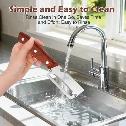 Stainless Steel Sharp Peeler Wooden Handle Built In Bottle Opener