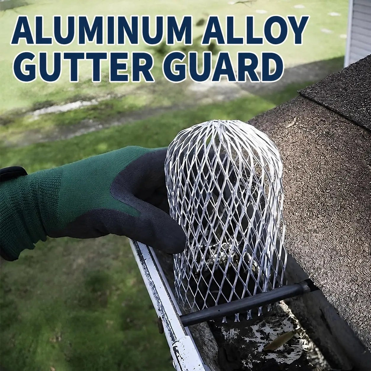 Aluminum Alloy Gutter Guard 2 PCS Downspout Strainer Anti Clog Leaf Catcher Home Drainage
