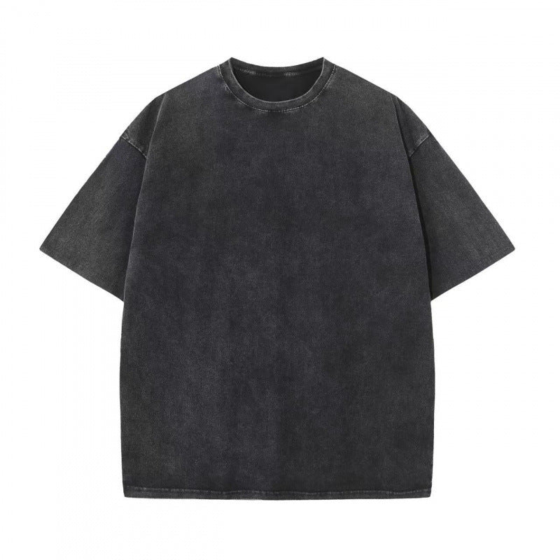 Back to School Distressed Cotton Couple Tees – Breathable Oversized Short Sleeve Tops