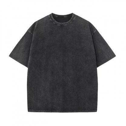 Back to School Distressed Cotton Couple Tees – Breathable Oversized Short Sleeve Tops
