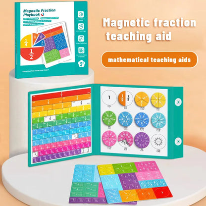 Magnetic Fraction Demonstration Book STEM Math Manipulative Montessori Toy Ages 6 Plus