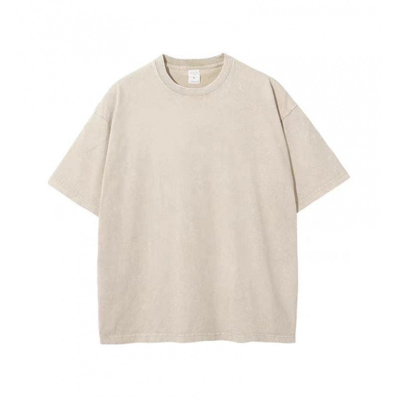 Back to School Distressed Cotton Couple Tees – Breathable Oversized Short Sleeve Tops