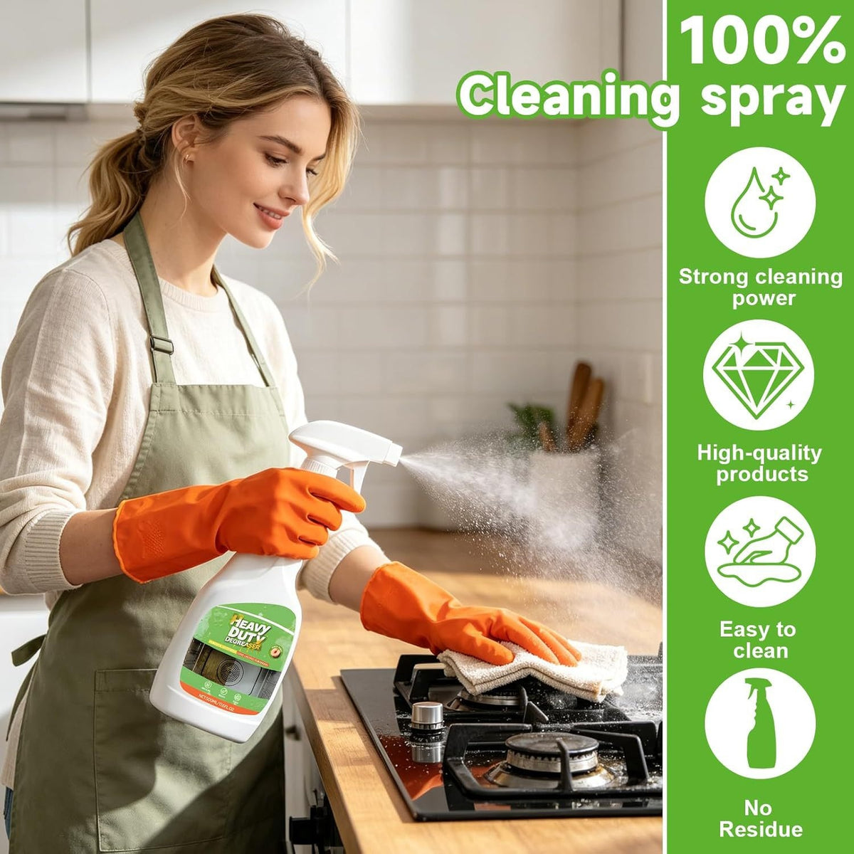 Powerful Concentrated Heavy-Duty Dual-Action Kitchen Degreaser Spray