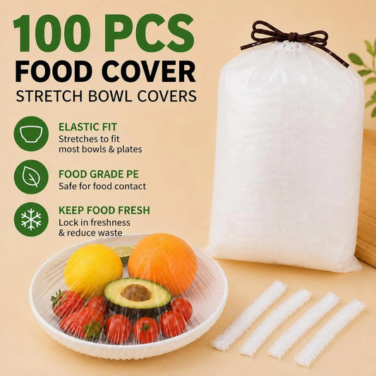 Plastic Wrap Alternative for Food Storage Elastic Kitchen Bowl & Plate Lids Disposable Stretch Food Covers