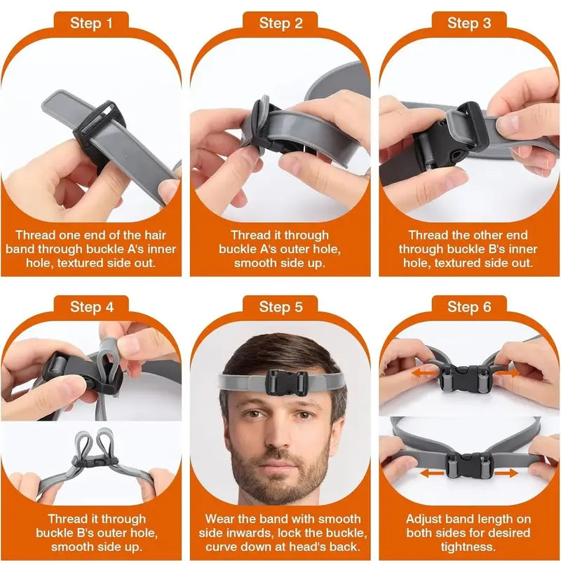 Hair Cutting Guide Comb Kit Adjustable Silicone Band Precision Guides Heatless Haircut Tool Set