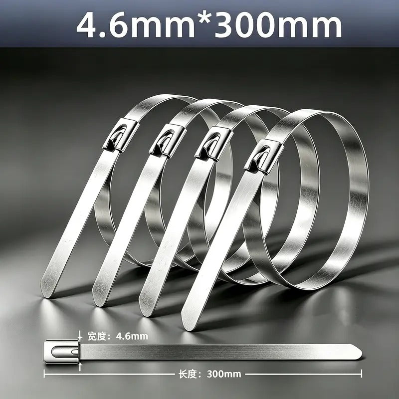 Heavy Duty 304 Stainless Steel Cable Tie Tool Set 11.8 Inch Self Locking Metal Zip Ties Removal Screwdriver