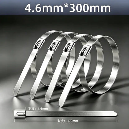 Heavy Duty 304 Stainless Steel Cable Tie Tool Set 11.8 Inch Self Locking Metal Zip Ties Removal Screwdriver