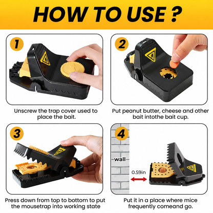 Mouse Traps Reusable Powerful Snap Easy Set Indoor Outdoor