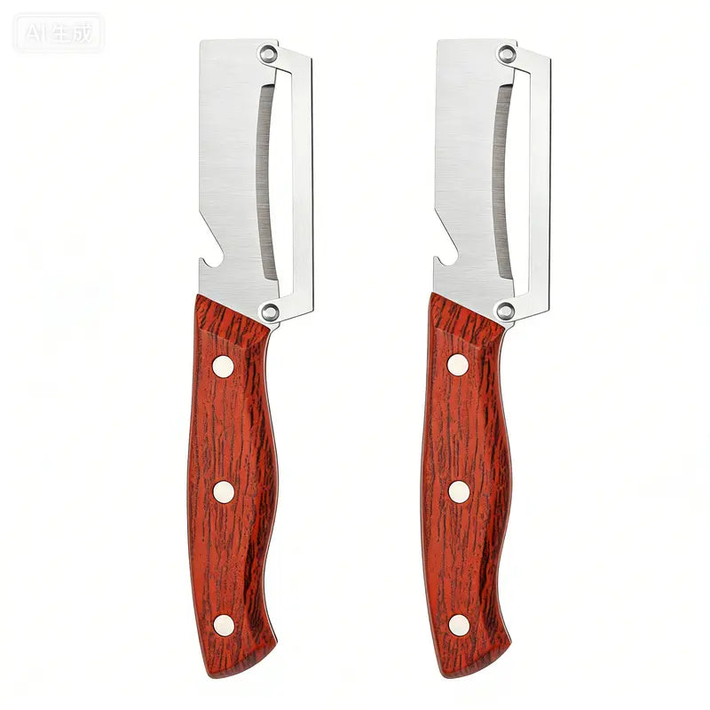 Stainless Steel Sharp Peeler Wooden Handle Built In Bottle Opener