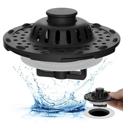 3-in-1 Bathroom Decor Sink Stopper - Anti-Clogging Quick Drain