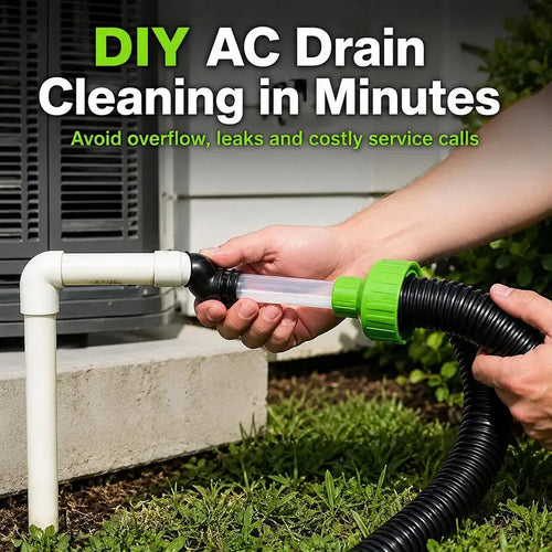 Universal AC Drain Line Cleaner Adapter Wet Dry Vacuum Attachment