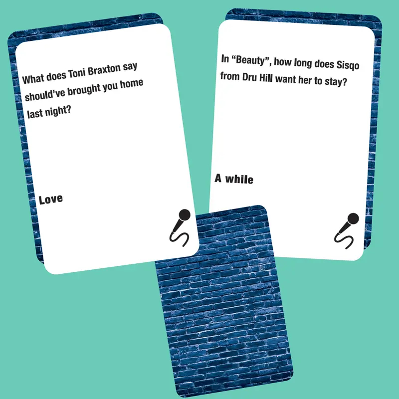 90s R&B Expansion Pack Music Trivia Card Game 80 Cards