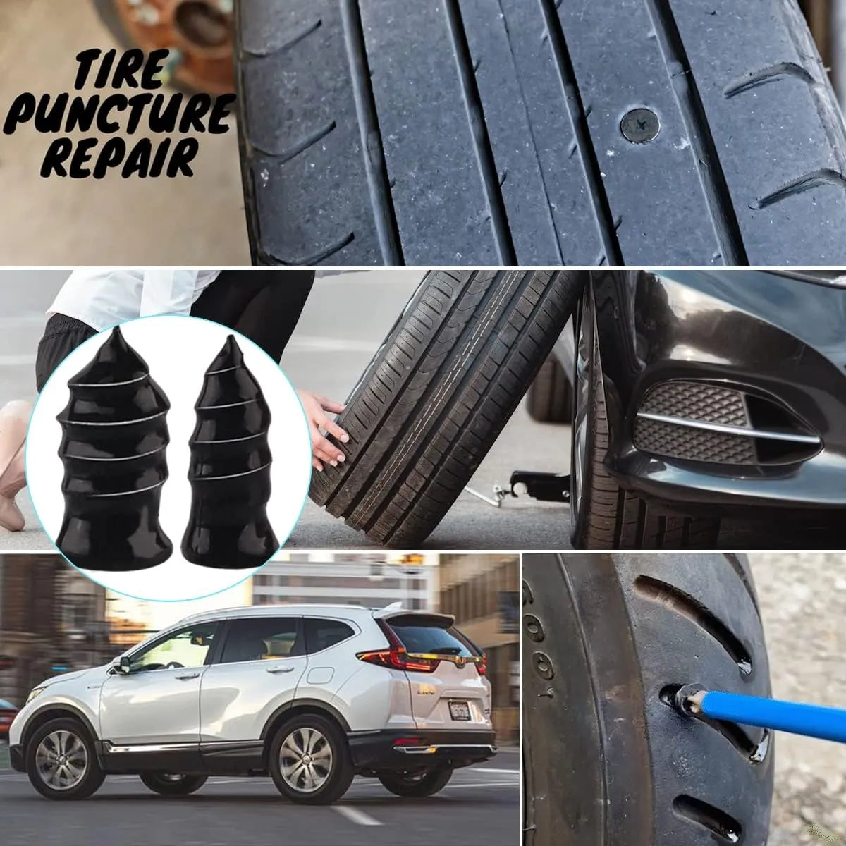 Tire Repair Screws Plugs Vacuum Rubber Nail Kit for Car Motorcycle Truck Tractor
