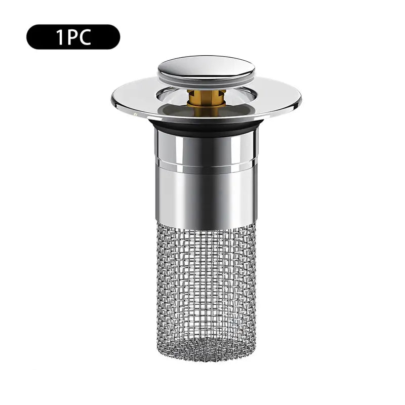 Sink Drain Filter Stainless Steel Removable Basket Pop Up Drain Plug
