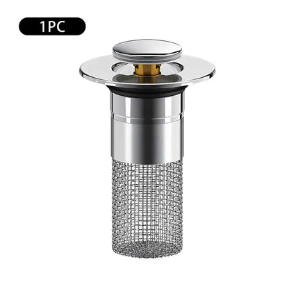 Sink Drain Filter Stainless Steel Removable Basket Pop Up Drain Plug