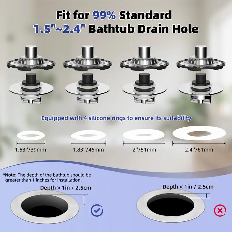 3-in-1 Bathroom Decor Sink Stopper - Anti-Clogging Quick Drain